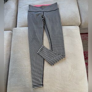 lululemon athletica Black and White Striped Leggings